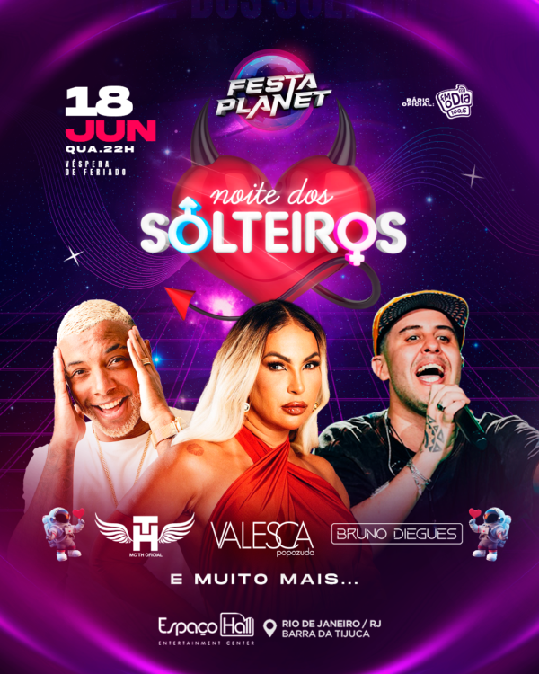 18/06 - Bruno Diegues, TH e Valesca (Espaço Hall) Aplique o cupom SHOWSNORIO para validar o desconto