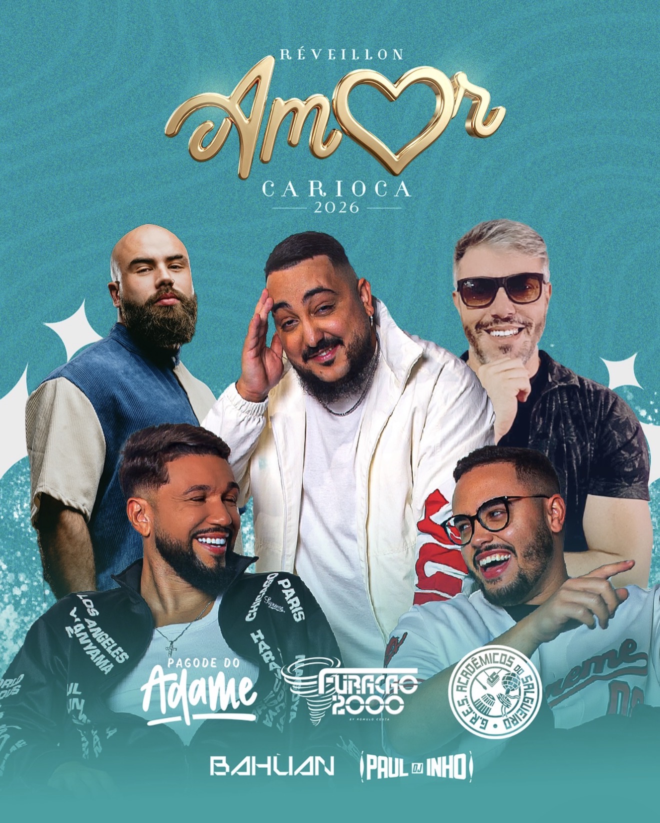 Réveillon Amor Carioca com Pagode do Adame, Furacão 2000 e Bateria do Salgueiro | Ingresso com desconto