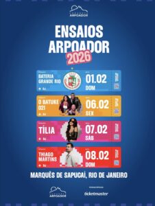 ENSAIOS TÉCNICOS 2026 - Camarote Arpoador Ingresso com desconto SHOWSNORIO