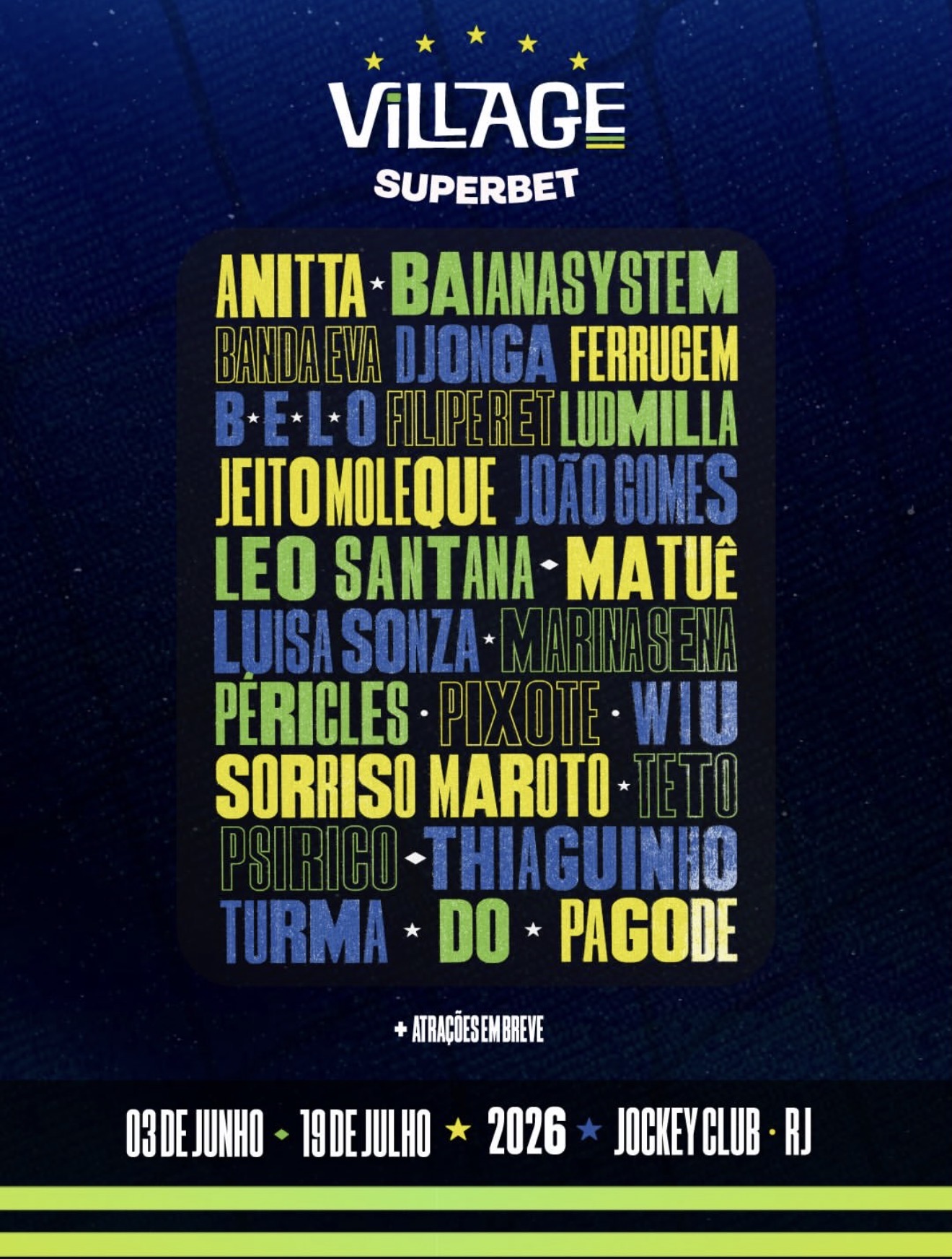 Brasil e Escócia No Village Rio 2026 | Ingresso com desconto SHOWSNORIO