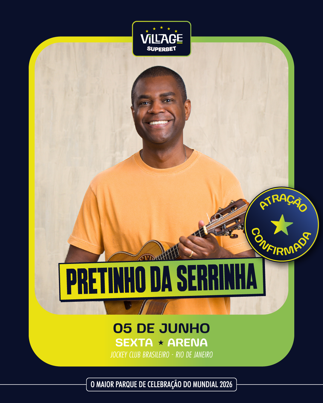 Seu Jorge e Pretinho da Serrinha No Village Rio Superbet | Ingresso com desconto SHOWSNORIO - Imagem 2