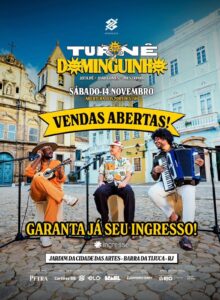 Jotapê, João Gomes e Mestrinho Dominguinho Na Cidade das Artes 14/11 | Ingresso com desconto SHOWSNORIO