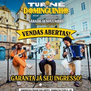 Jotapê, João Gomes e Mestrinho Dominguinho Na Cidade das Artes 14/11 | Ingresso com desconto SHOWSNORIO