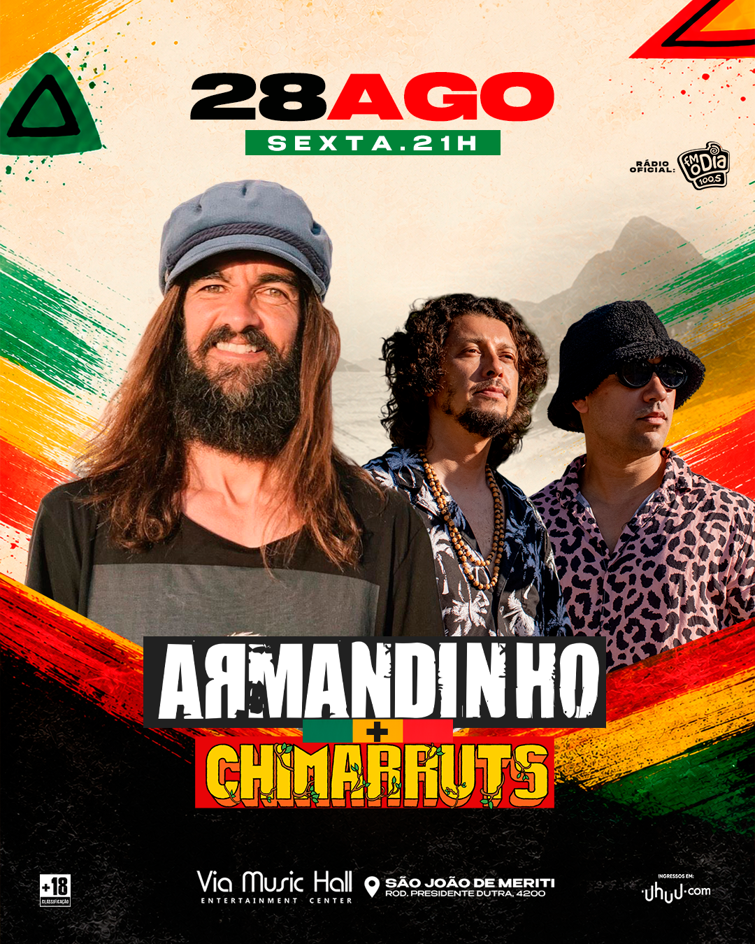 Armandinho e Chiamarruts Na Via Music Hall 26/08 | Ingresso com desconto SHOWSNORIO