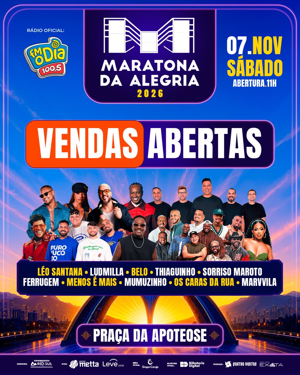 Maratona da Alegria 07/11 | ingresso com desconto SHOWSNORIO