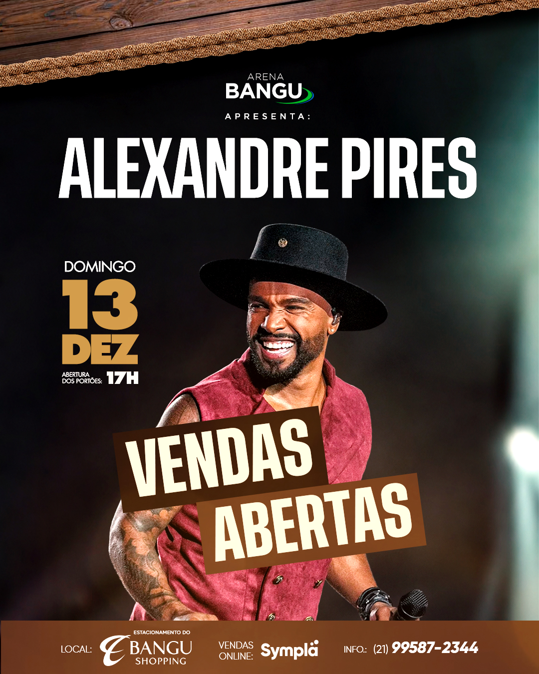 Alexandre Pires Na Arena Bangu 14/11 | Ingresso com desconto SHOWSNORIO